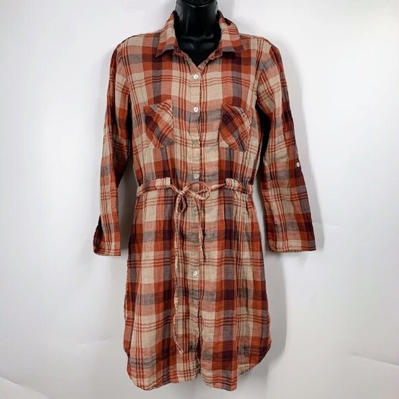Velvet by Graham & Spencer Dresses & Skirts - Velvet‎ By Graham & Spencer Women's Caitlin Plaid Cotton Shirt Dress Size XS